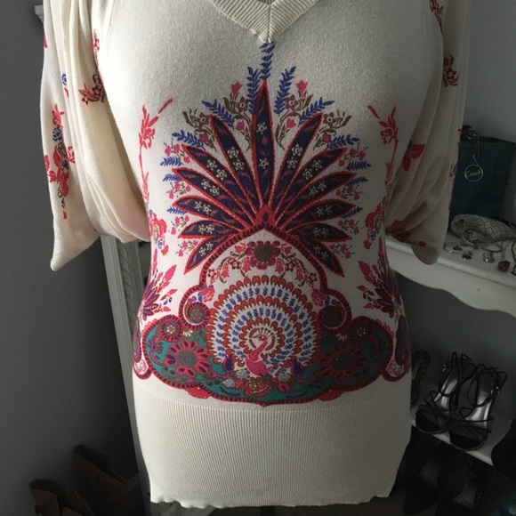 Free People Ivory Peacock Feminine Tunic - Picture 2 of 6